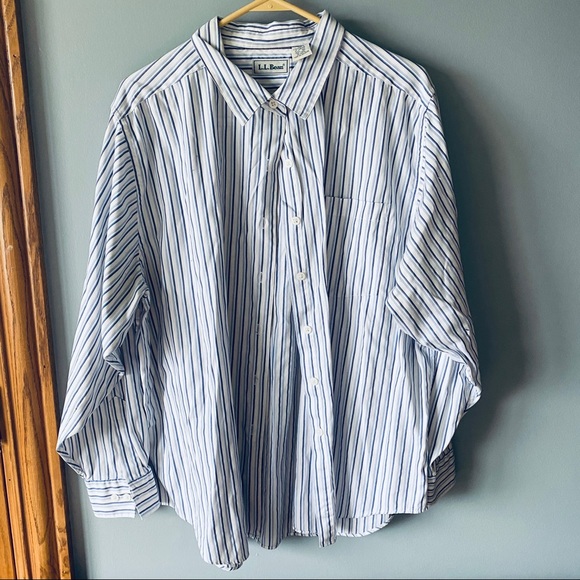 L.L. Bean Other - L.L. Bean striped blue button down shirt